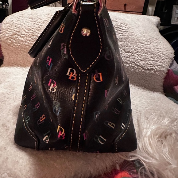 Dooney & Bourke Black Handbag with Colorful Logo - Picture 4 of 16